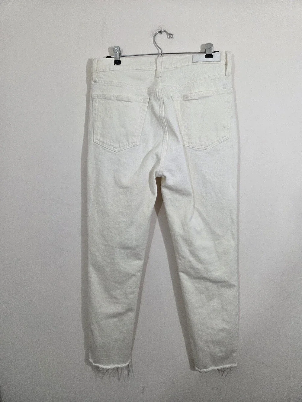 Re/Done 90s High Rise Ankle Crop Jeans Vintage White Denim Size 30 Boho Casual - Picture 5 of 10